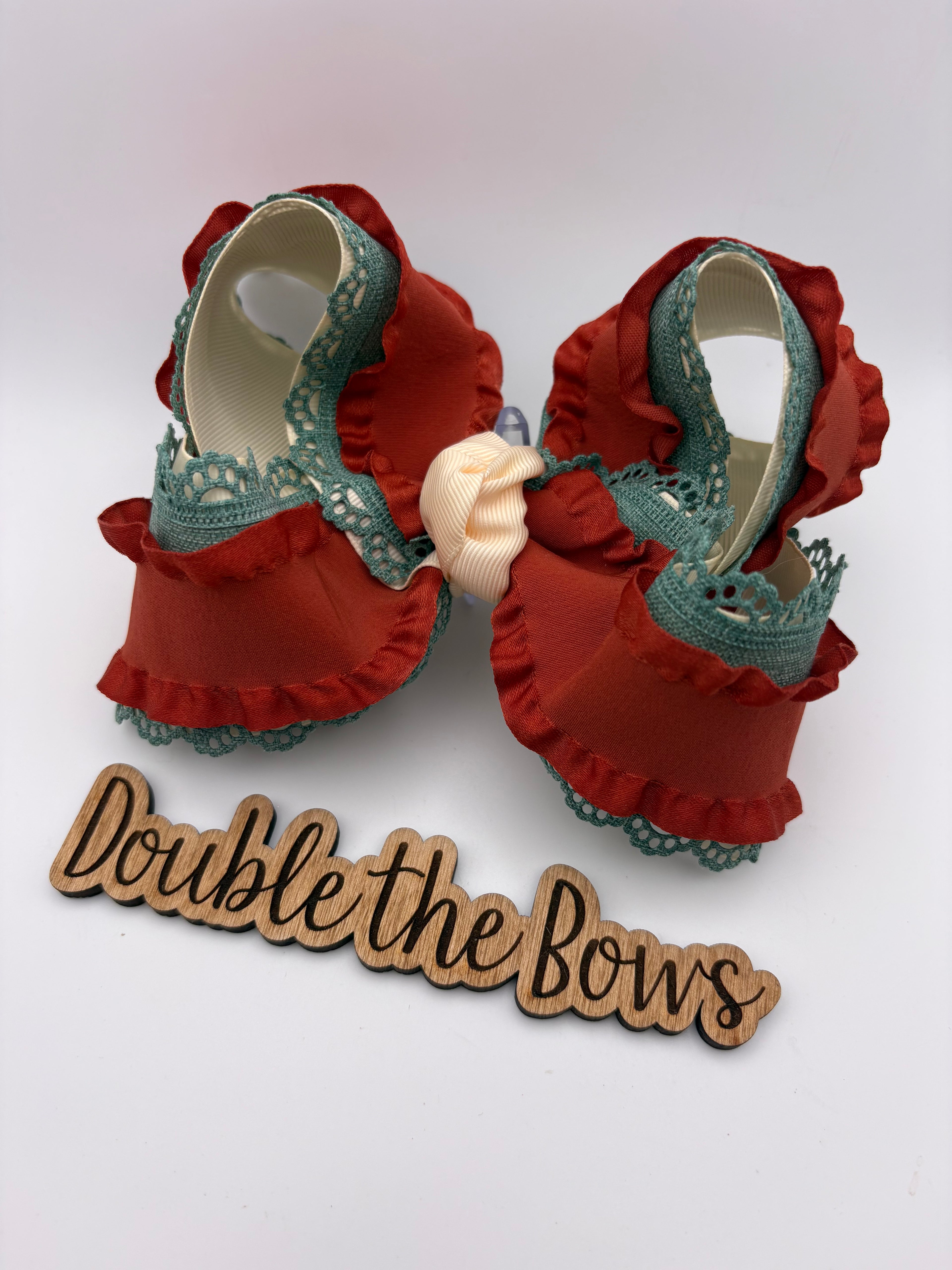 Sage and rust ruffles