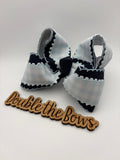 Navy and light blue gingham